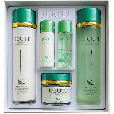 Набір для догляду за обличчям із екстрактом зеленого чаю Jigott Well-being Green Tea Skin Care 3Set
